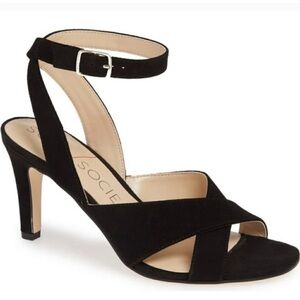 Sole Society Cassidea Black Suede Heels - womens size 7.5